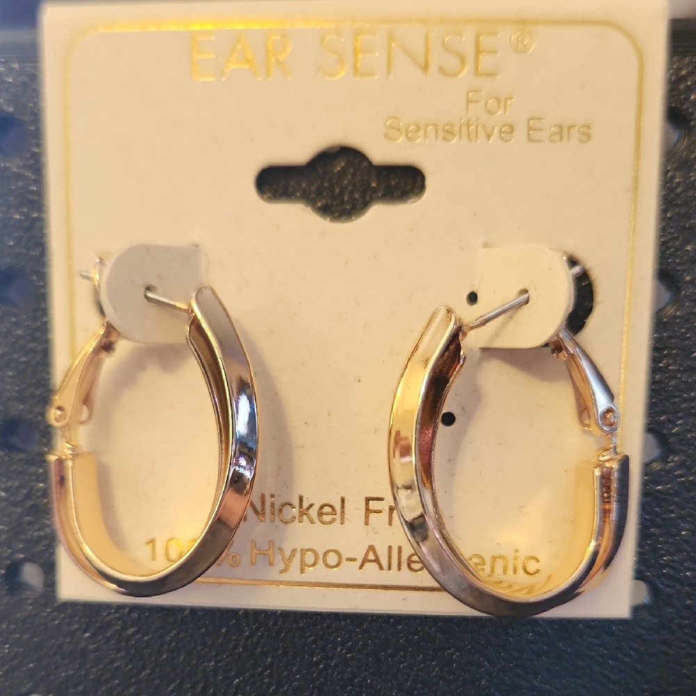 Ear Sense Gold Colored Hoop Earrings for Sensitive Ears